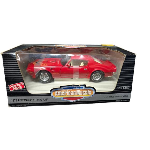 ERTL American Muscle 73' Red Firebird Trans AM 1/18 Scale Die Cast Metal Car - Picture 1 of 14